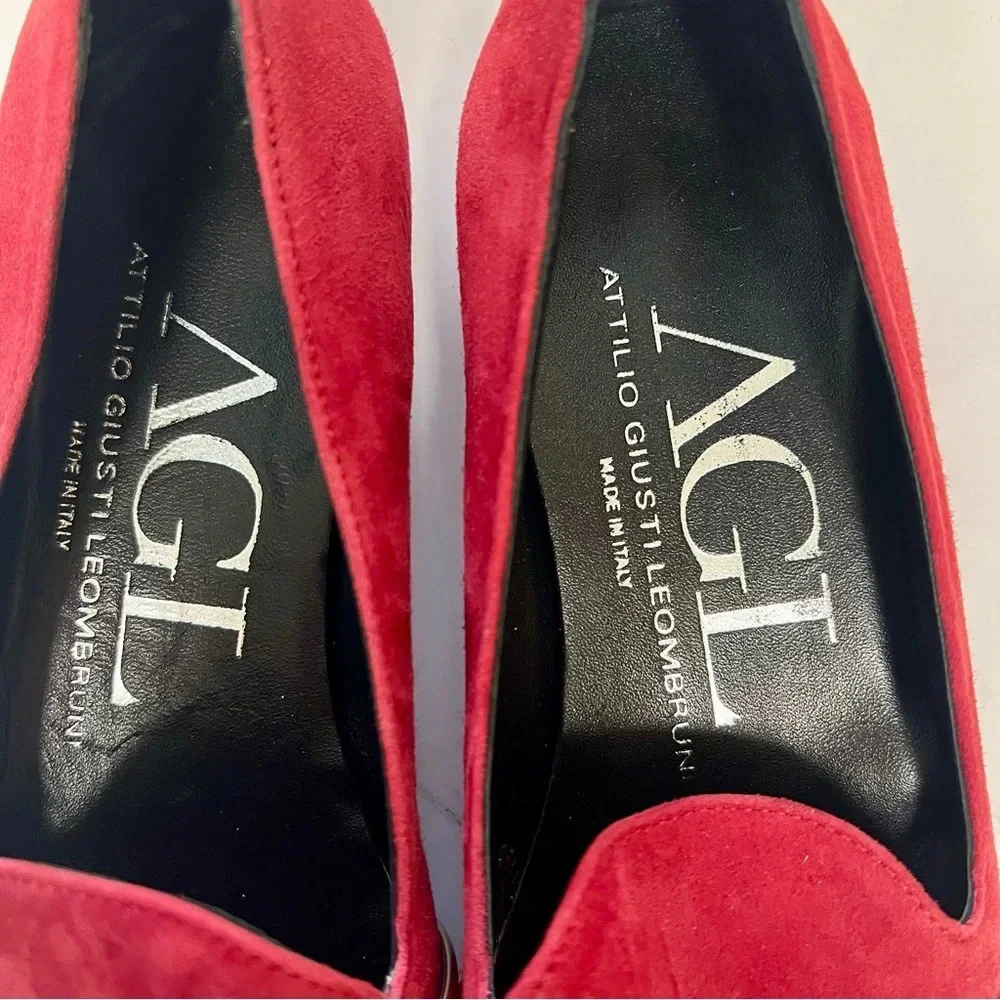 AGL Attilio Giusti Leombruni Red Suede Slip On Casual Womens Shoe Size 36 - Picture 5 of 17